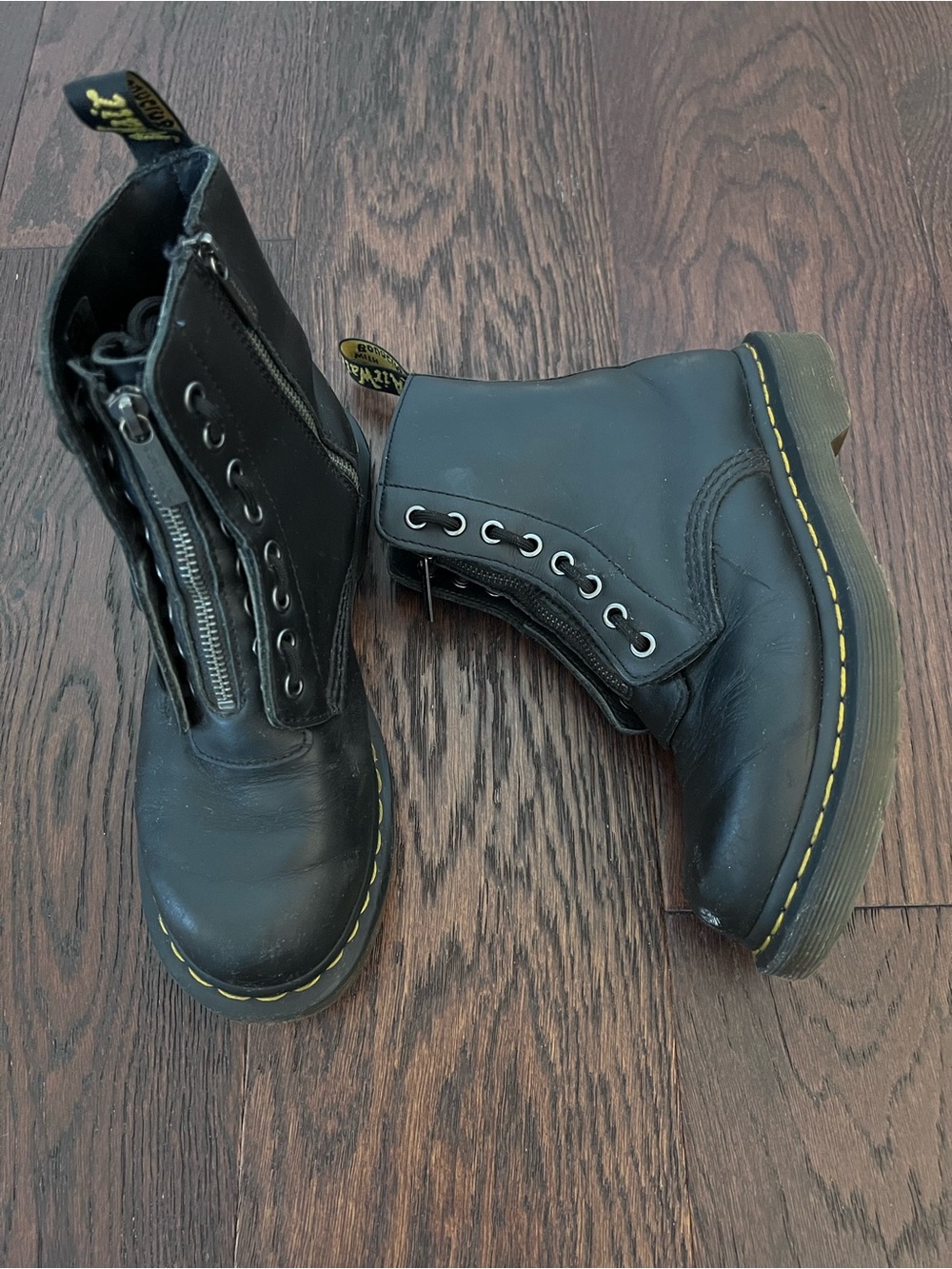 Dr Martens 1460 Pascan Nappa Zipper Boots Black Size 7